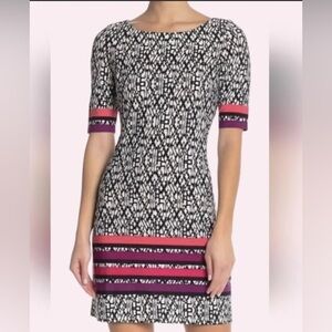 Eliza J Geometric Mixed Print Shift Dress Womens Size 12